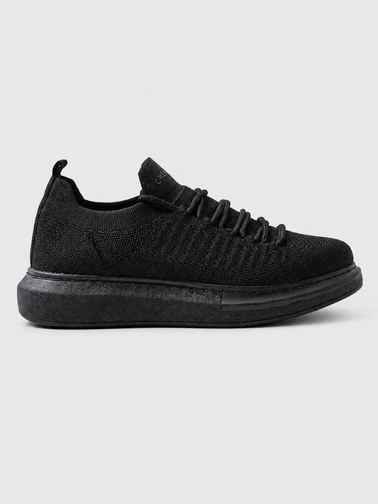 Torino Midnight Charm knit casual sneaker in black by Apollo Moda