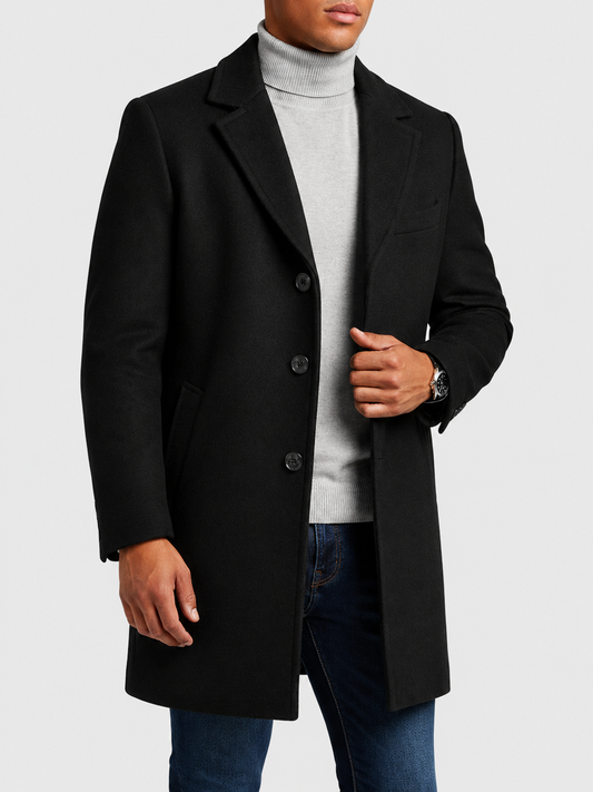 Men’s Double-Breasted Long Coat