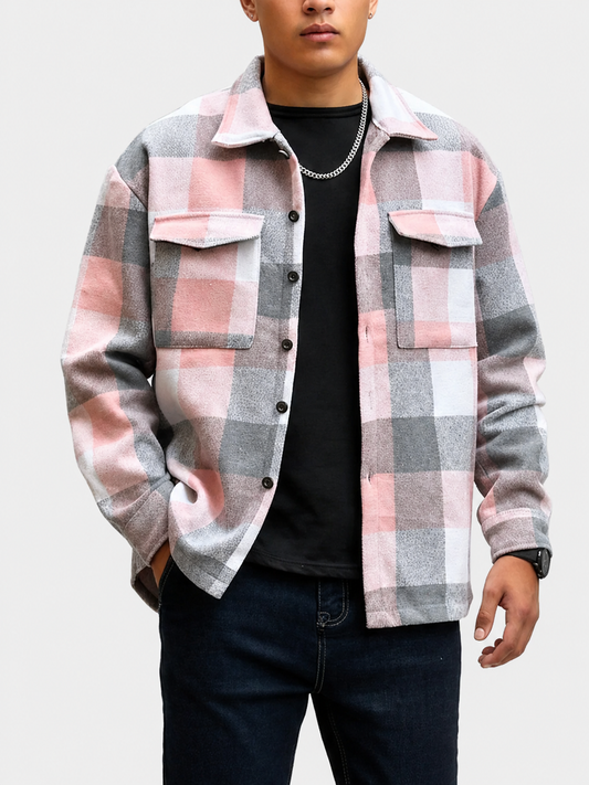 Men's Pocket Plaid Jacket