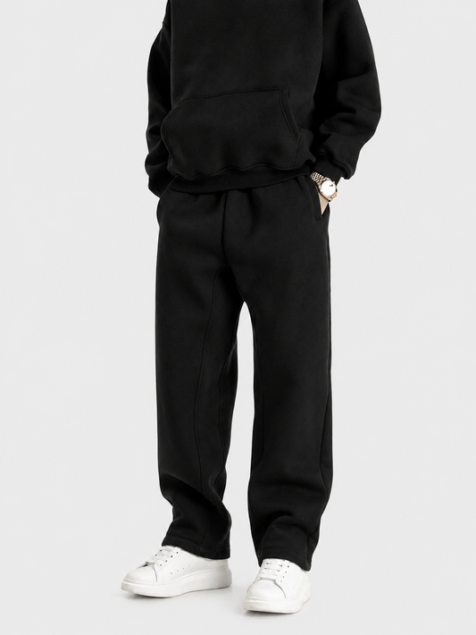 Fleece Oversized Black Sweatpants