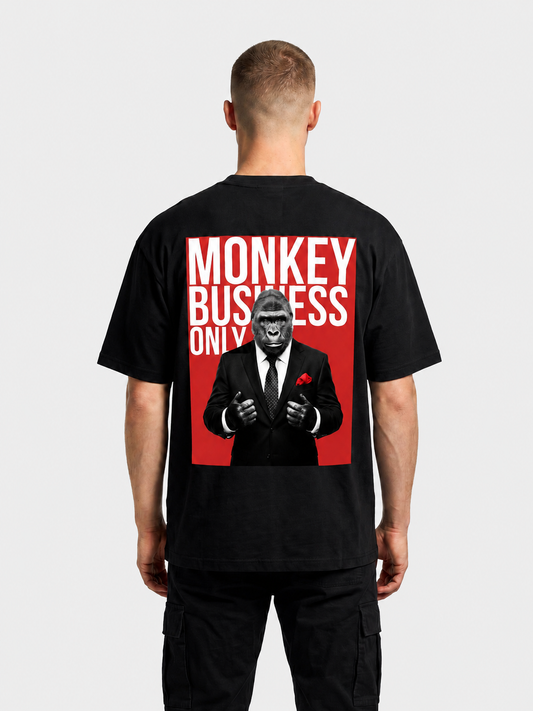 'Monkey Business Only' Oversized Graphic Tee