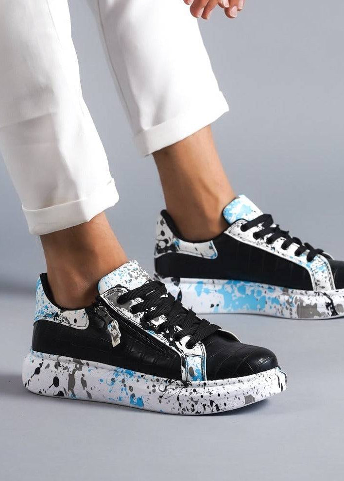 Customized Low Top Sneakers for Men by Apollo Moda | Paolo Azure Serpent