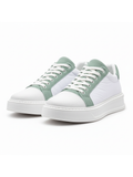 Titan Sage white and mint green chunky sneaker by Apollo Moda, third angle