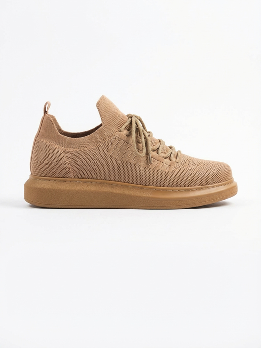 Torino Golden Hour knit casual sneaker in brown and beige by Apollo Moda