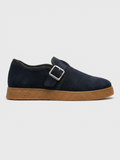 Apollo Moda Men's Arden Flux brown suede slip-on with adjustable buckle, main product photo