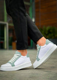 Men's Titan Sage white and mint green chunky sole sneaker by Apollo Moda, fifth angle