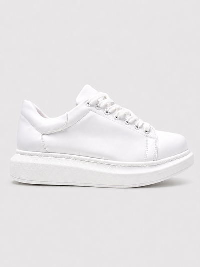 Pluto Pure White low-top casual sneaker in white by Apollo Moda