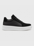 Apollo Moda Men's Genesis Shadow black and white casual sneaker with white sole, main product photo