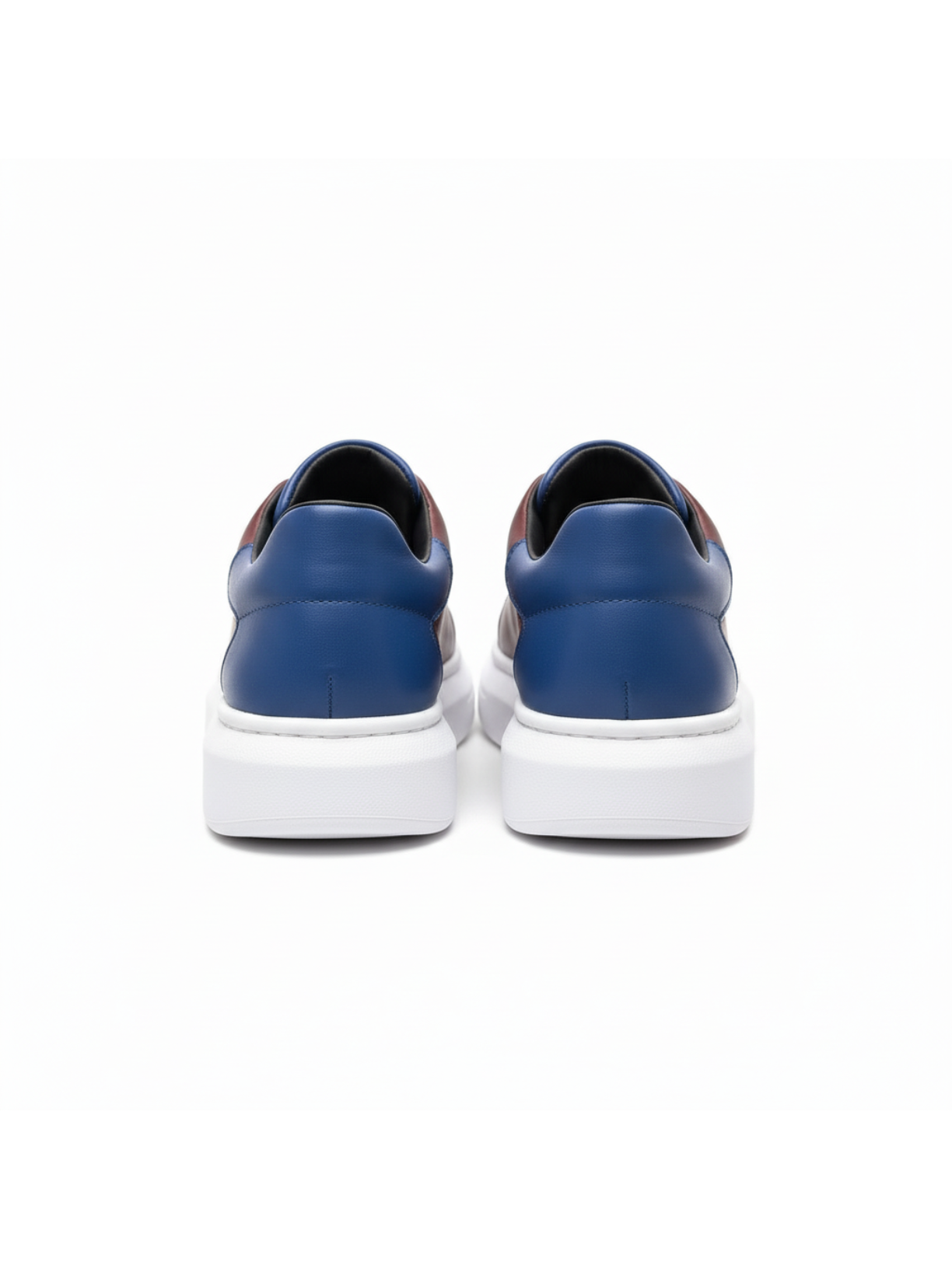 Luna Bordeaux burgundy and navy colorblock casual sneaker by Apollo Moda, fourth angle