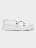 Apollo Moda Men's Zion Pristine Purity white dual-buckle platform loafer, main product photo