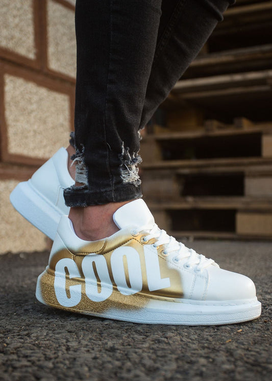 Hand-Painted Customized Sneakers for Men by Apollo Moda | Nestor COOL Gold