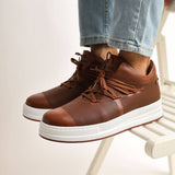 Casual Mid-Top Sneakers for Men by Apollo Moda | Ojai Tawny Reflection