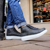 Men's High Top Platform Sneakers by Apollo | Kelly in Anthracite Allure