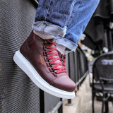 High Top Platform Sneakers for Men by Apollo | Kelly in Bordeaux Brilliance