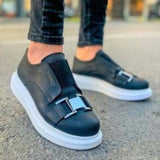 Slip-On Low Top Sneakers for Men by Apollo Moda | Miami Monochrome Marvel