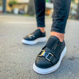 Slip-On Low Top Sneakers for Men by Apollo Moda | Miami Monochrome Marvel