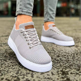 Low Top Knitted Casual Sneakers for Men by Apollo Moda | Kotor Slate Sophistication