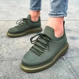 Low Top Knitted Casual Men's Sneakers by Apollo Moda | Torino Emerald Allure