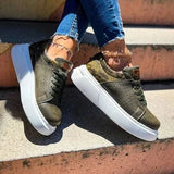 Low Top Casual Sneakers for Women by Apollo Moda | Santos Emerald Serpent