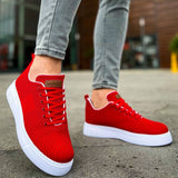 Low Top Knitted Casual Sneakers for Men by Apollo Moda | Kotor Crimson Pulse