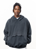 Reverse Pocket Design Distressed Hoodie