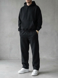 Fleece Oversized Black Sweatpants