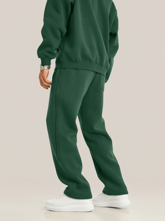 Fleece Oversized Green Sweatpants