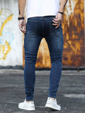 Men Cotton Slant Pocket Skinny Jeans