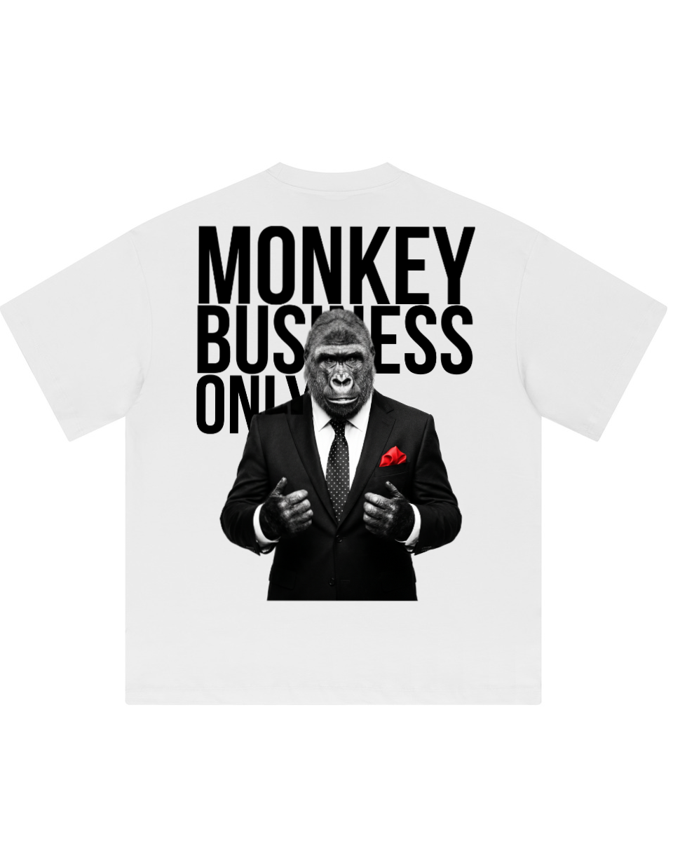 'Monkey Business Only' Oversized Graphic Tee