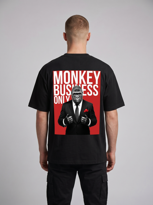 Camiseta gráfica oversize Monkey Business Only