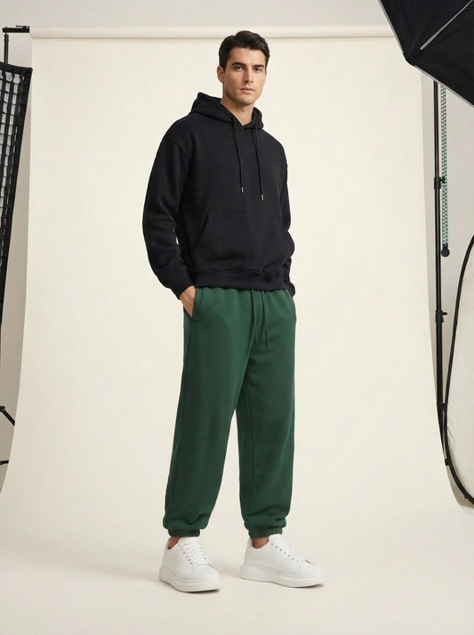 Pantalones deportivos de algodón pesado verdes Apollo