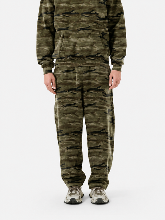 Camo Oversized Heavyweight Curved-Leg Sweatpants