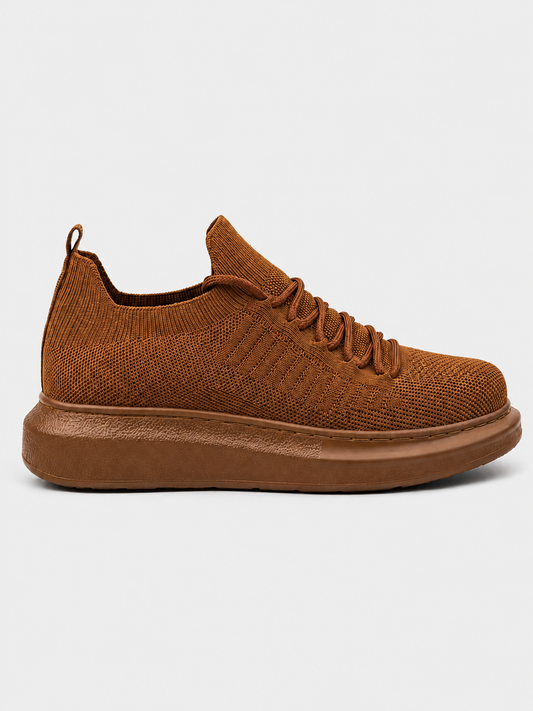 Torino Espresso Essence knit casual sneaker in brown by Apollo Moda