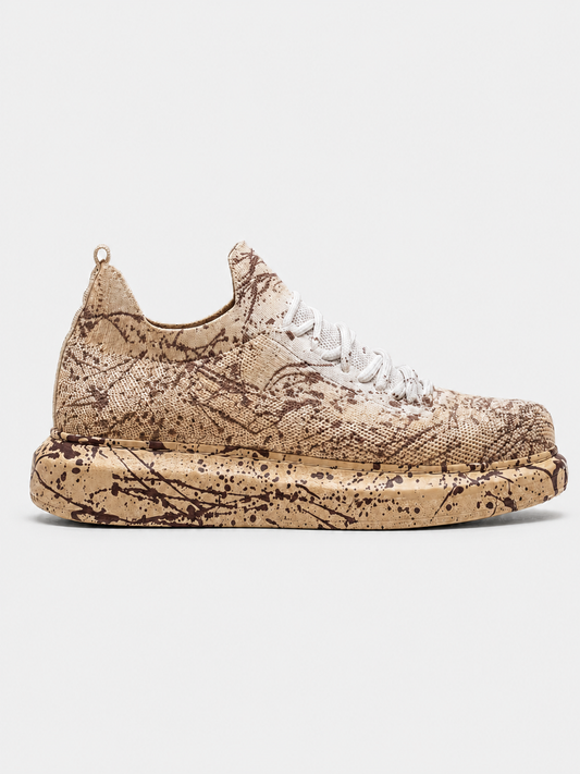 Torino Light Brown Peak knit casual sneaker in light brown by Apollo Moda