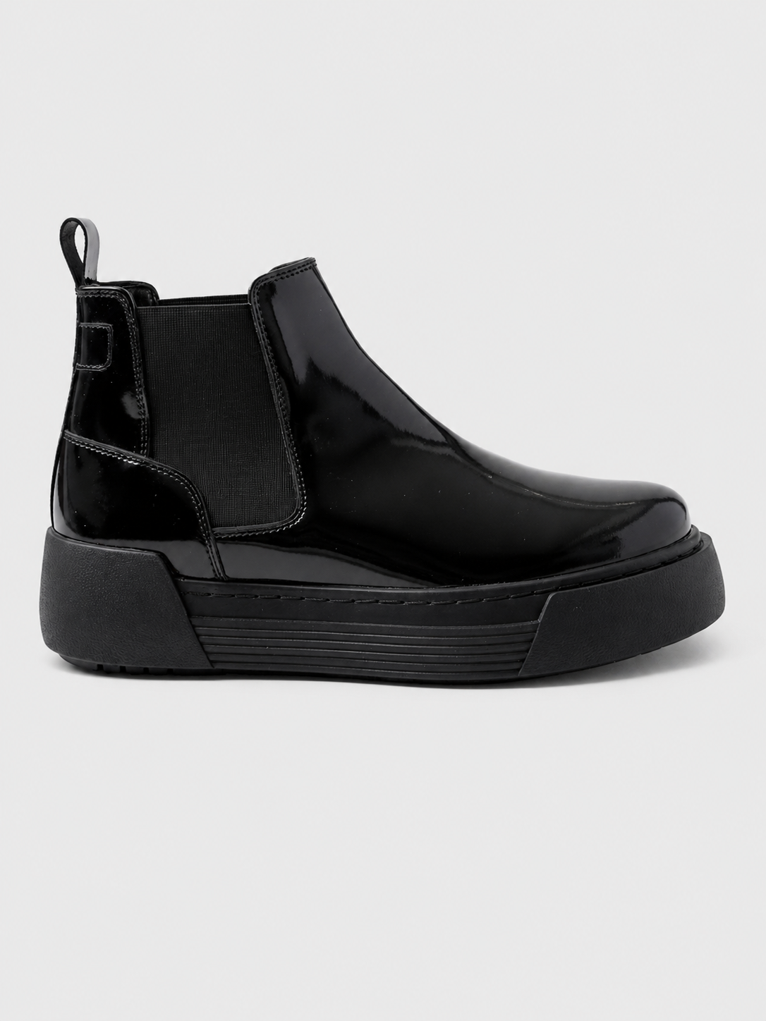 Avalon Patent Onyx Chelsea boot in black patent by Apollo Moda