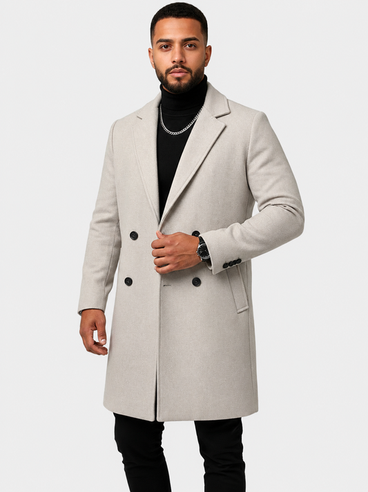 Men’s Double-Breasted Long Coat