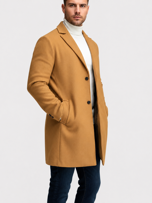 Men’s Double-Breasted Long Coat