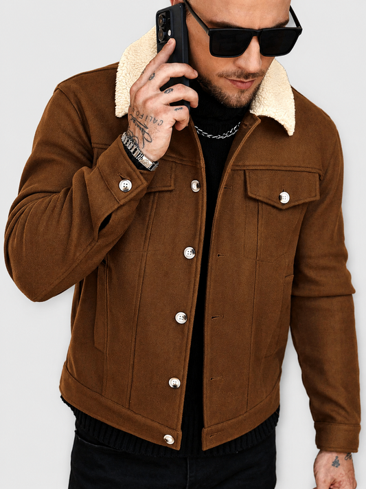 Men's Contrast Color Casual Jacket
