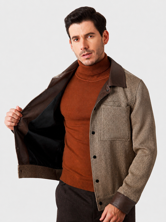 Men's Contrast Color Casual Jacket