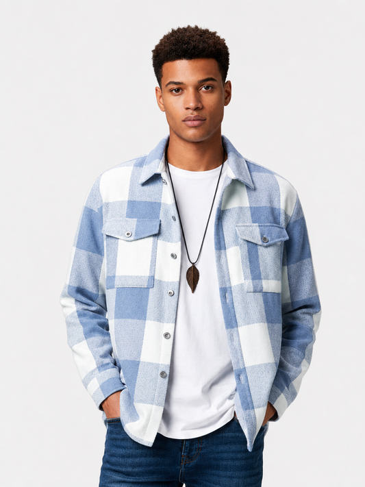 Men's Pocket Plaid Jacket