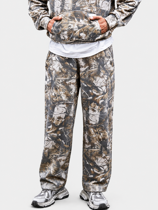 Camo Oversized Heavyweight French Terry Open-Hem Sweatpants