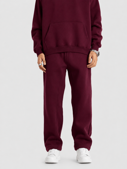Fleece Oversized Bordeaux Sweatpants