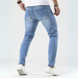 Men Cotton Ripped Frayed Skinny Jeans