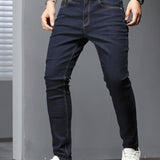 Men Cotton Solid Skinny Jeans