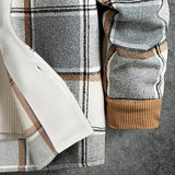 Men's Plaid Patched Pocket Drop Shoulder Overcoat