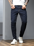 Men Cotton Solid Skinny Jeans