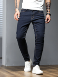 Men Cotton Solid Skinny Jeans