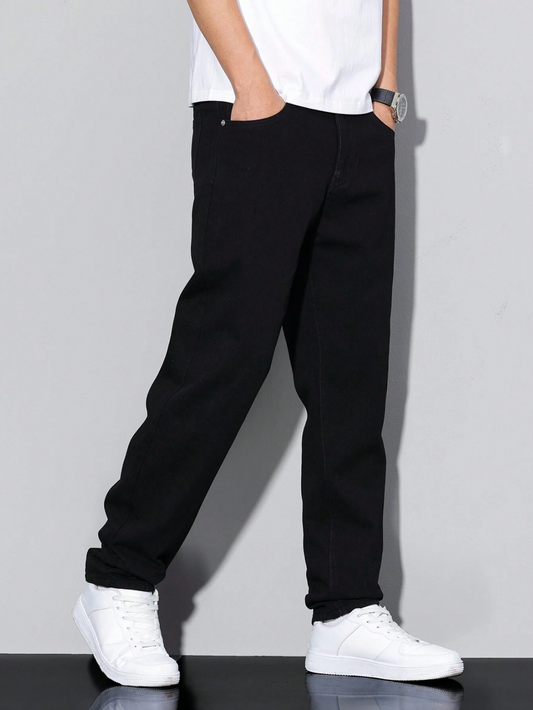 Men's Simple Style Casual Daily Solid Color Jeans