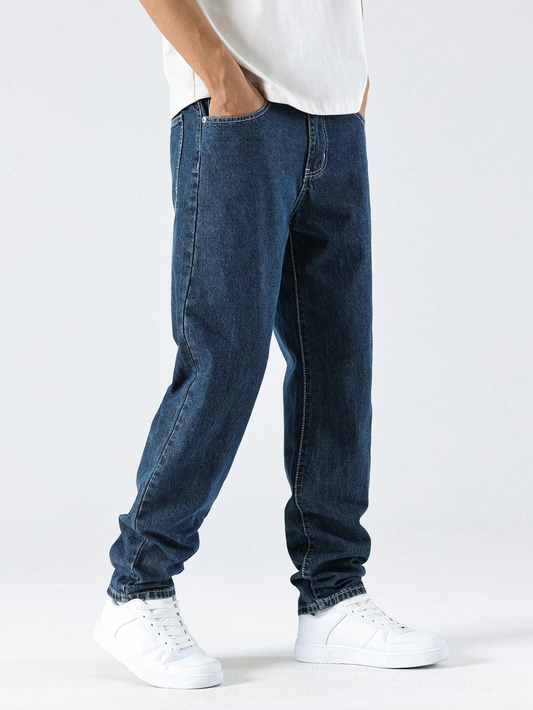 Men's Simple Style Casual Daily Solid Color Jeans