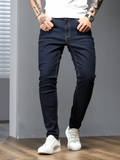 Men Cotton Solid Skinny Jeans